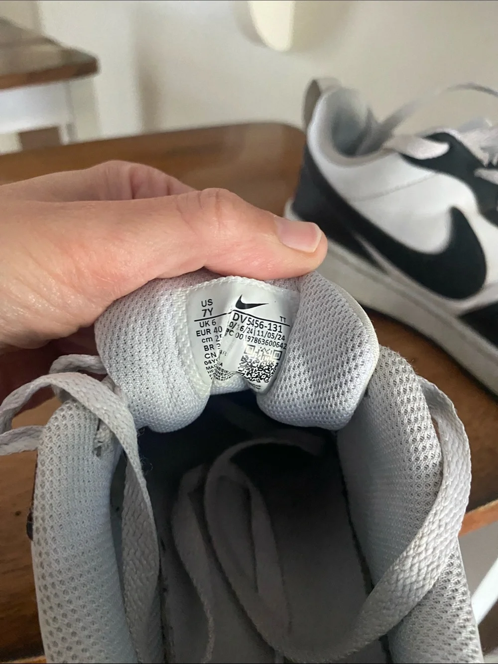 Nike White and Black Court-Style Sneakers